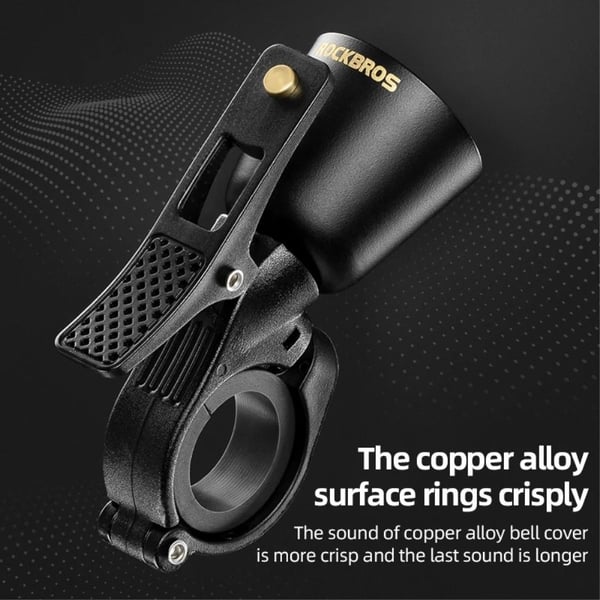 ROCKBROS Copper Alloy Bike Bell Bell Cykelstyr - Sort