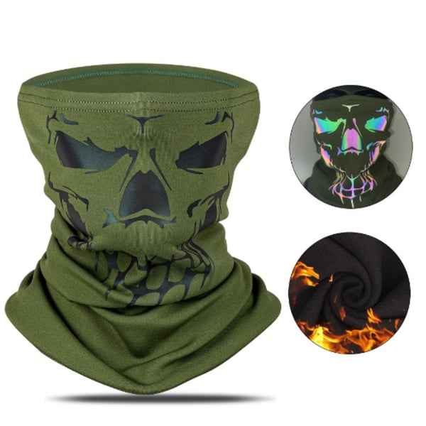 Bandana Mask Ansigtsmaske Nakkevarmer Vindtæt Balaclava - Grøn