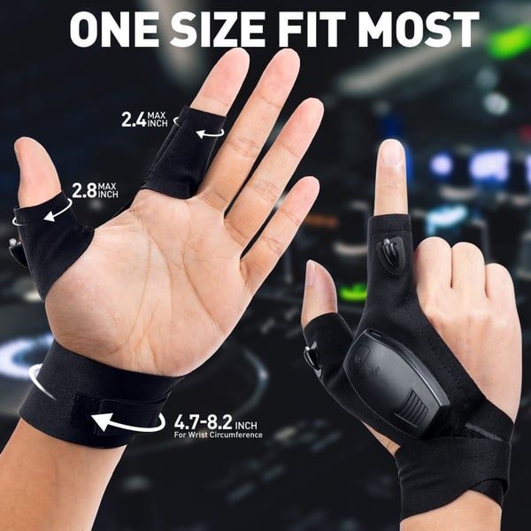 LED - taskulamppu Glove Ladattava sormeton käsine 1kpl