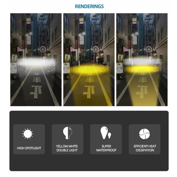 Vedenpitävä moottoripyörän LED - ajovalo Super Bright Sumuvalo