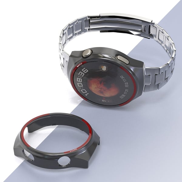 Til Huawei Watch 4 Pro Watch Case Beskyttende Shell - Sort+Rød