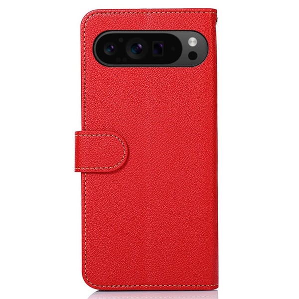 KHAZNEH Til Google Pixel 9/Pixel 9 Pro Lommebok - deksel Litchi Texture Telefonveske