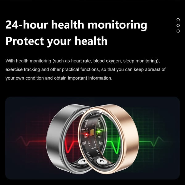 Smart Ring Bluetooth Finger Health Tracker 19.9 mm indvendig diameter
