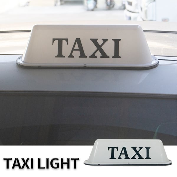 12V Universal Taxi Taklampe PP Tak LED Lampe - Hvit/Gummi Magnet