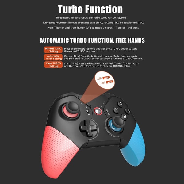 Kompatibel med Nintendo Switch Wireless Game Controller Vibration Design - Blå+Rød
