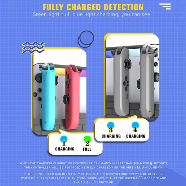 Kompatibel med Nintendo Switch Switch OLED Joy - Con Controller opladningsdock