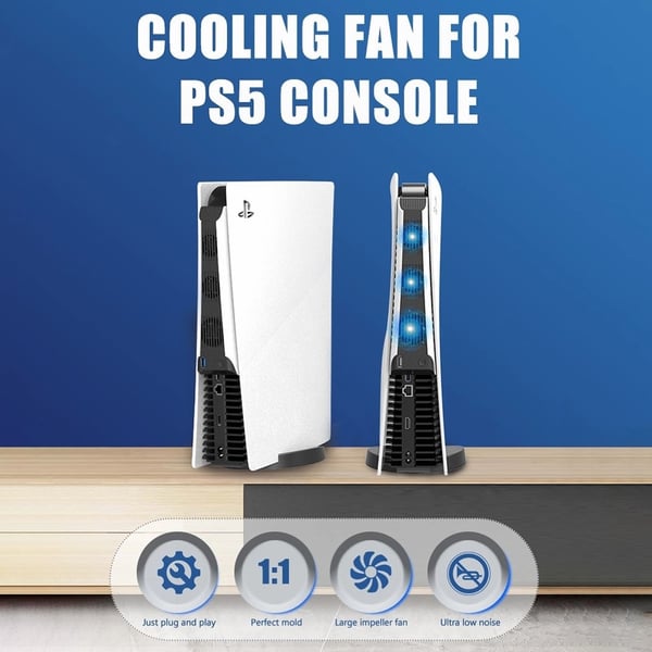 For Sony Playstation 5 spillkonsollkjølevifte Lav støy Varmespredning Viftekjøler