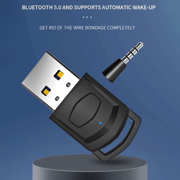 Til Sony PS5 PS4 PC Bluetooth USB 3,5 mm Audio Transmitter Trådløs modtager