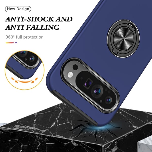 Til Google Pixel 9 / Pixel 9 Pro Fingerring Kickstand Hybrid Taske