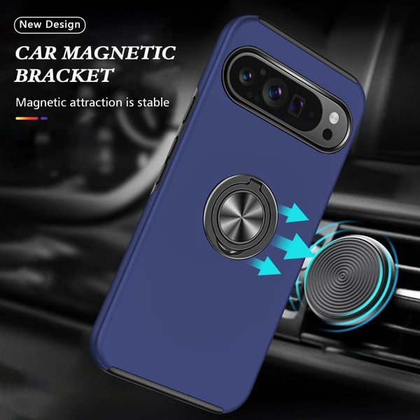 Til Google Pixel 9 / Pixel 9 Pro Fingerring Kickstand Hybrid Taske