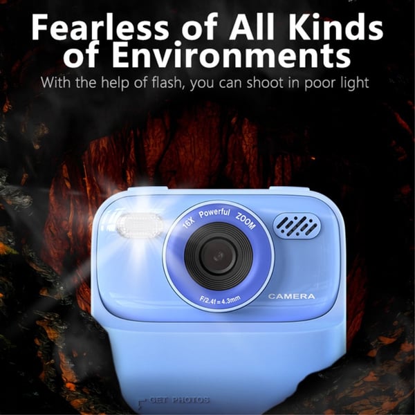 2,4 - tommers skjerm Instant HD Dual Lens oppladbart kamera med 32 GB minnekort