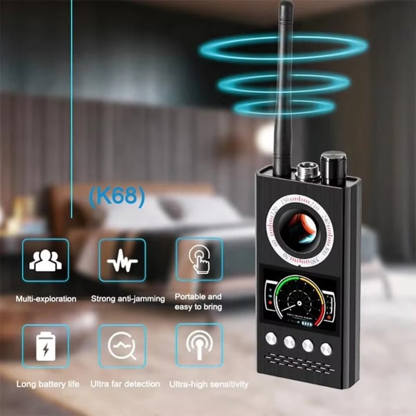 Trådløs signaldetektor RF Bug Finder Anti - Spy Kameradetektor GPS Tracker Locator Oppgradert versjon