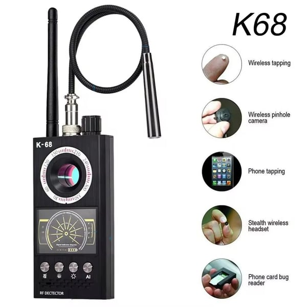 Trådløs signaldetektor RF Bug Finder Anti - Spy Kameradetektor GPS Tracker Locator Oppgradert versjon