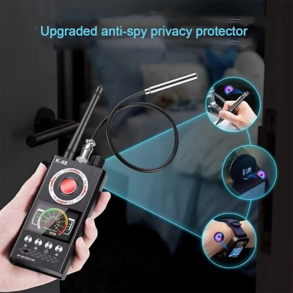 Trådløs signaldetektor RF Bug Finder Anti - Spy Kameradetektor GPS Tracker Locator Oppgradert versjon