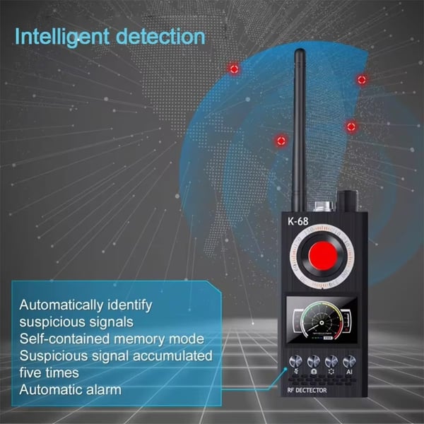 Trådløs signaldetektor RF Bug Finder Anti - Spy Kameradetektor GPS Tracker Locator Oppgradert versjon