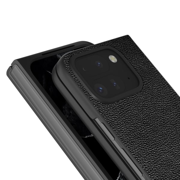 ABEEL til Google Pixel 9 Pro Fold 5G Telefonveske Litchi Texture Cover - Svart
