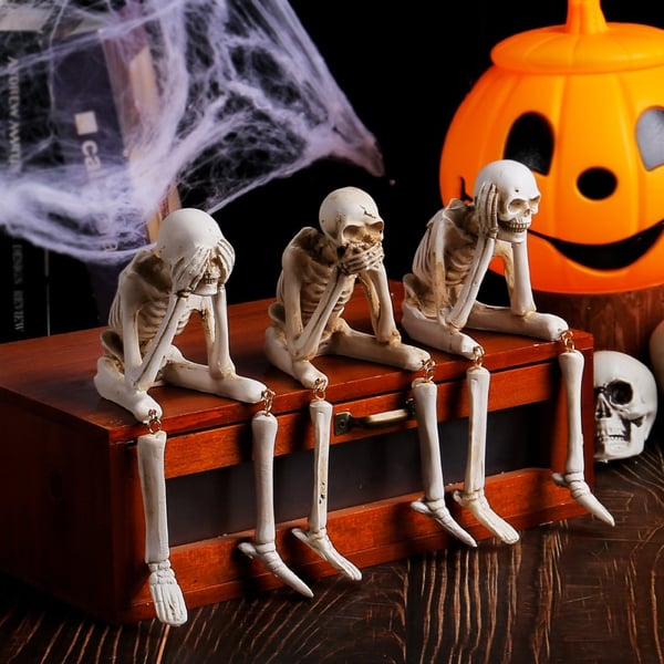 Halloween luurankohahmo Spooky Skull Decoration Party Haunted - See No Evil