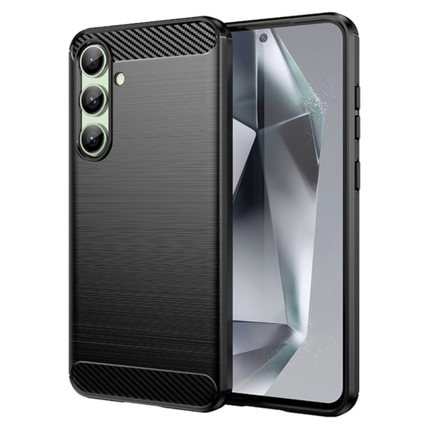 Samsung Galaxy S24 FE Karbonfiber Teksturdeksel - Svart