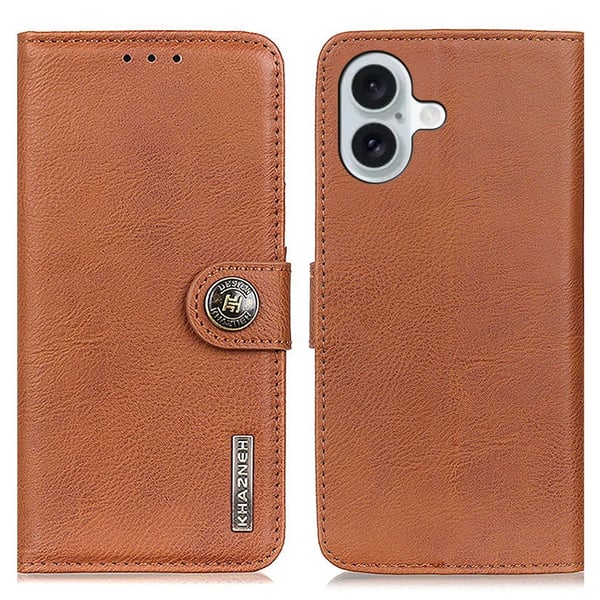 KHAZNEH til iPhone 16 Lommebok - deksel - Brun