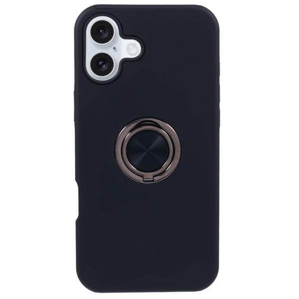 Til iPhone 16 Hybrid Deksel Med Fingerring - Svart