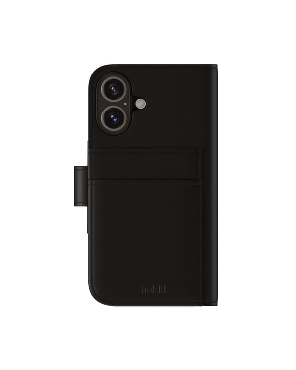 Holdit Cover Wallet Case Magnet Plus Black til iPhone 16 Plus