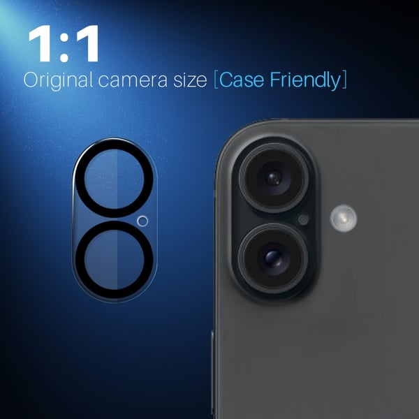 NORTHJO 2 - Pack kameralinsedeksel til iPhone 16/16 Plus, herdet glass