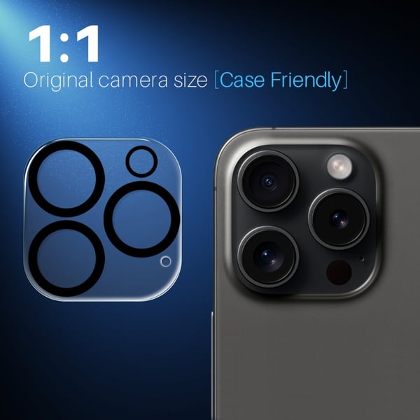 NORTHJO 2 - Pack kameralinsedeksel til iPhone 16 Pro/16 Pro Max, herdet glass