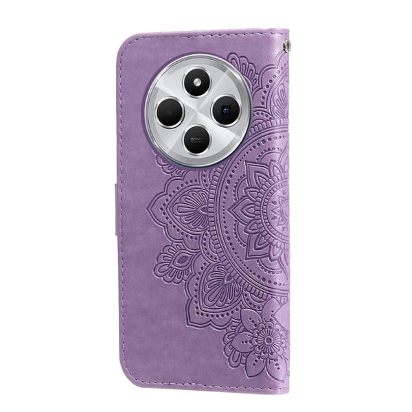 Til Xiaomi Redmi 14C Lommebok - deksel med blomstermønster - lilla