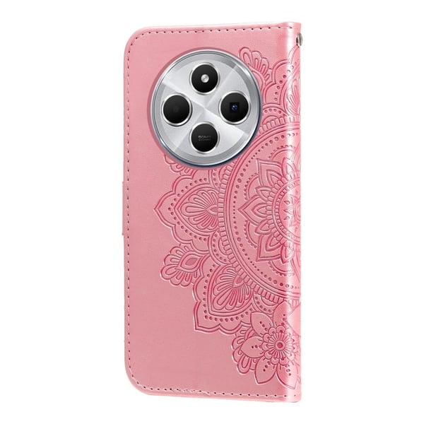 Til Xiaomi Redmi 14C Lommebok - deksel med blomstermønster - rosa