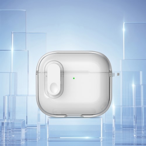 Til AirPods 4 Hovedtelefoner Etui Snap Switch Ice Crystal Clear Shell - Gennemsigtig Lyserød