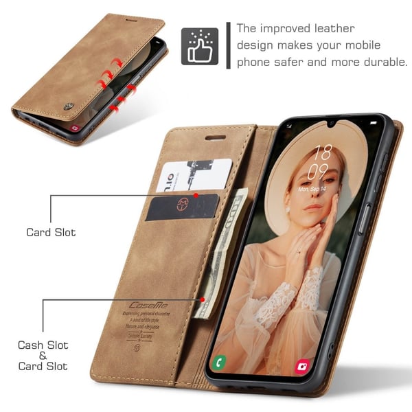 CASEME Lommebok - deksel Samsung Galaxy A16 - Brun