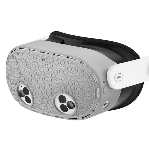 Meta Quest 3S - suojakotelolle, VR - kuulokemikrofonille, silikonisuoja - Harmaa