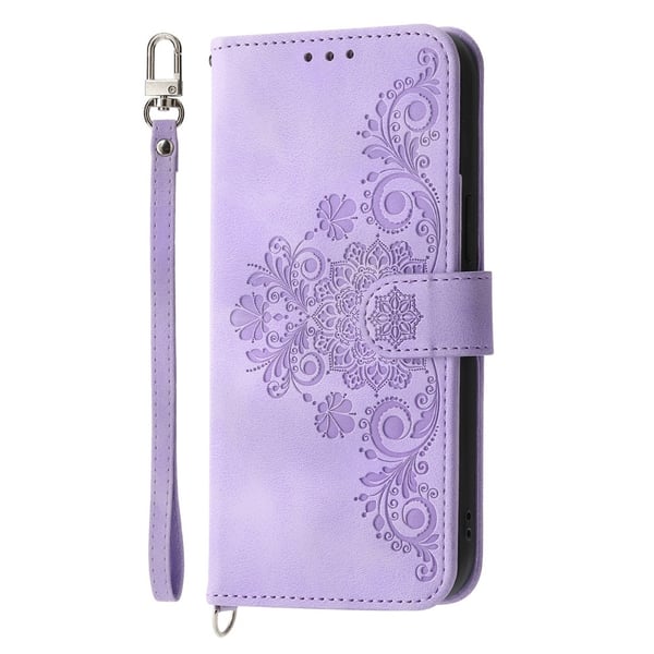 Til Samsung Galaxy A16 5G/A16 4G Deksel med Blomstermønster Lommebok - deksel - Lilla