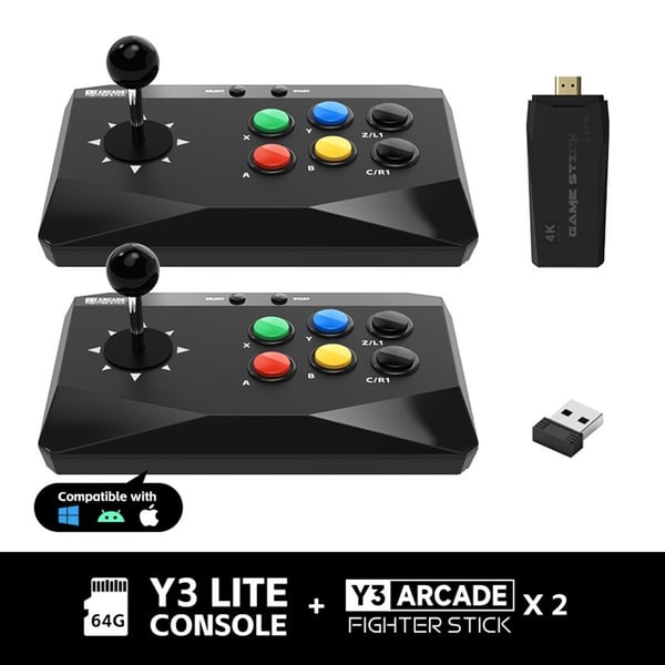 DATA FROG Retro Arcade - pelikonsoli, jossa on 2 joystick - peliohjainta