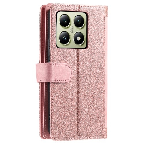 Til Xiaomi 14T Pro - deksel med glidelås og 9 kortspor