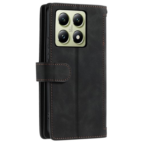 Til Xiaomi 14T Pro - deksel med glidelås og 9 kortspor