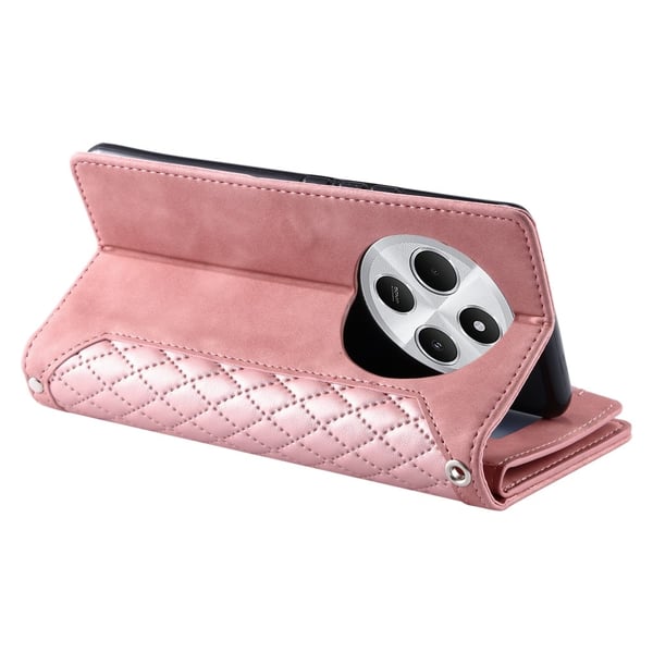 Til Xiaomi Redmi 14C Zipper Wallet Case Rhombus Telefoncover