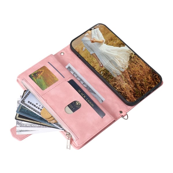 Til Xiaomi Redmi 14C Zipper Wallet Case Rhombus Telefoncover