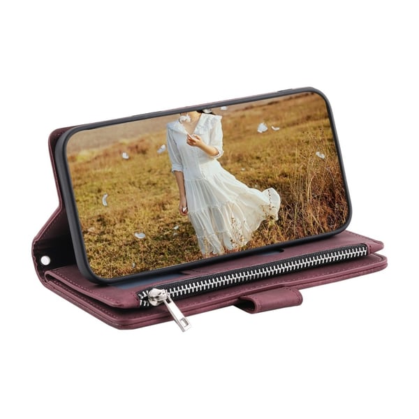 Til Xiaomi Redmi 14C Zipper Wallet Case Rhombus Telefoncover
