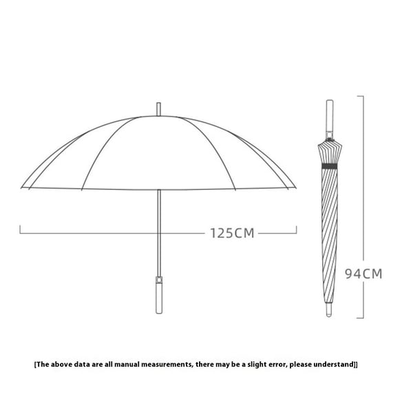 125cm dobbeltlags automatisk paraply Langt håndtag paraply med ærme