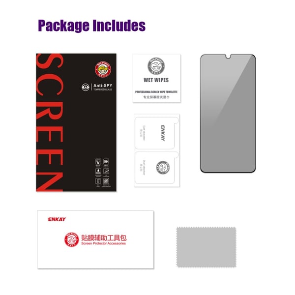 ENKAY For Xiaomi Redmi 14C Anti - Spy Skjermbeskytter Full Dekning