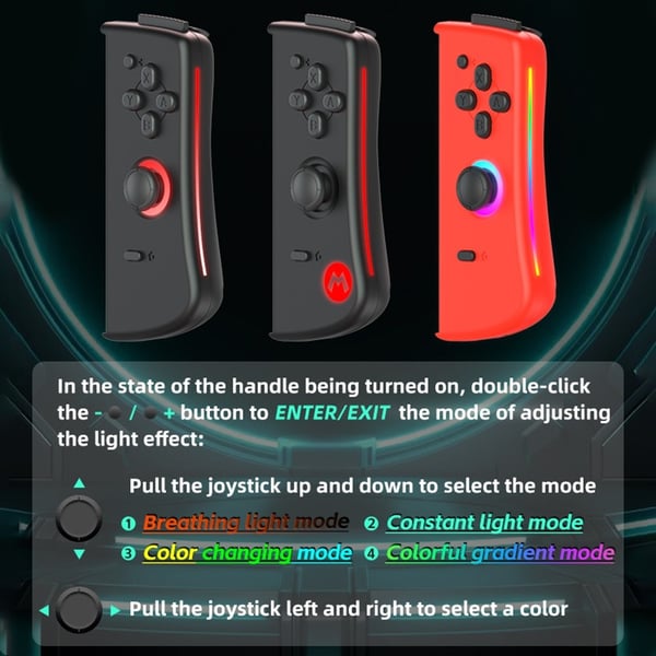 Kompatibel med Nintendo Switch Joy-Con Controller Bluetooth Gamepad - Rød+blå