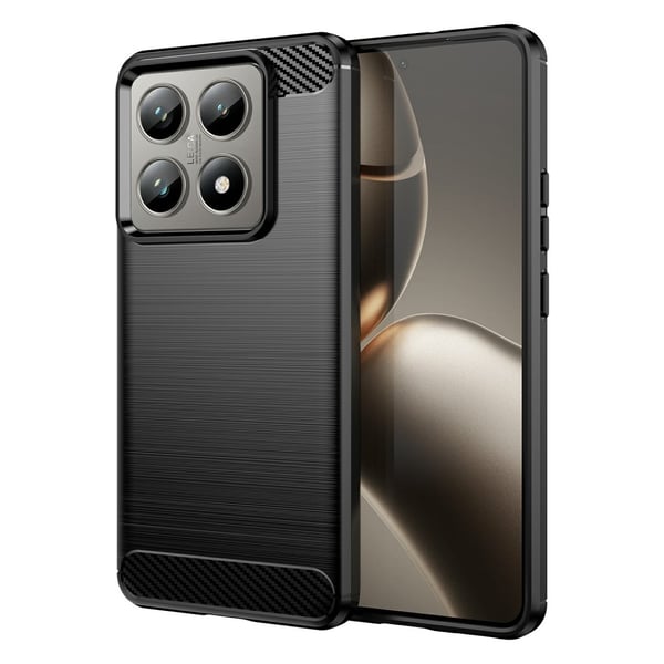 For Xiaomi 14T / 14T Pro Deksel TPU Karbonfibertekstur Cover - Svart
