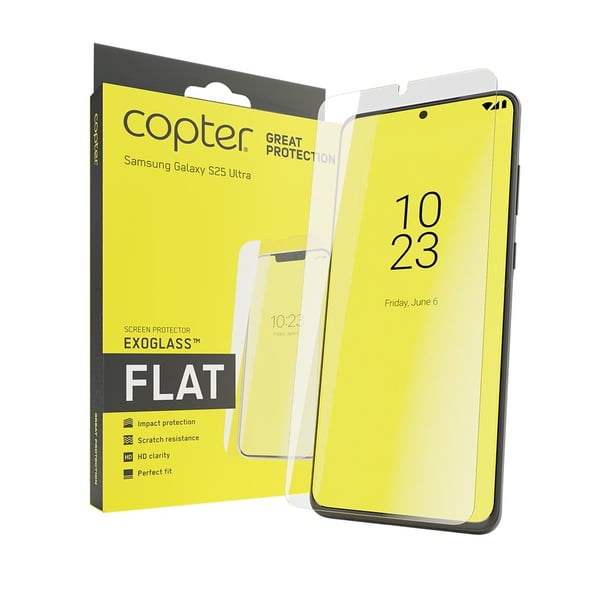 Copter Exoglass Herdet Glass til Samsung Galaxy S25 Ultra - Flat Edition