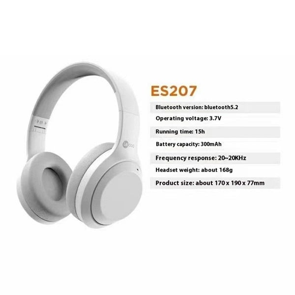 LENOVO Trådløse Over-Ear Hodetelefoner Sammenleggbare Gaming Music Bluetooth Headset - Hvit