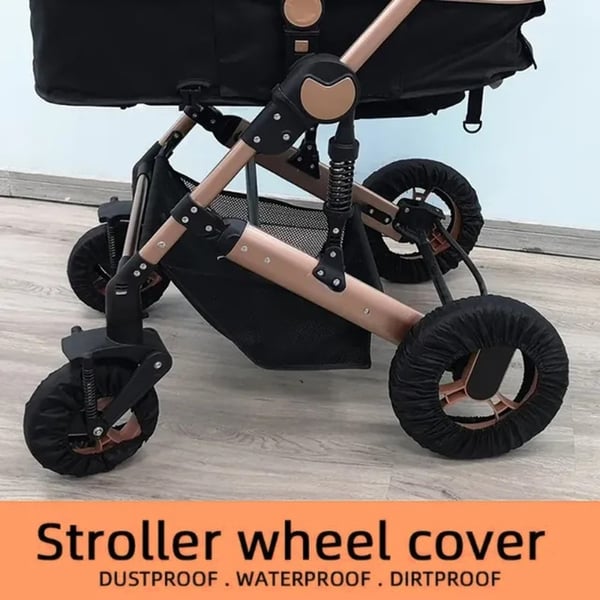 2 stk Beskyttelseshjul Barnevogn Oxford stoff mot smuss str L for 25-36cm forhjul