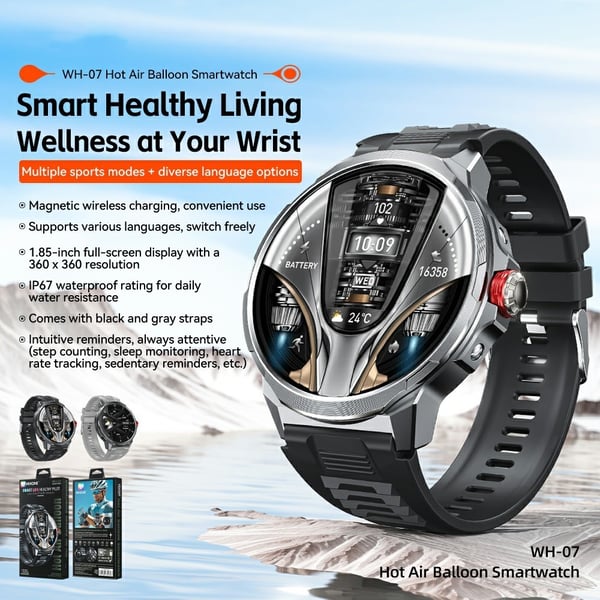 WEKOME WH-07 Smartklokke Sinkkeblanding IP67 Vanntett Bluetooth 1,85-tommers HD-skjerm