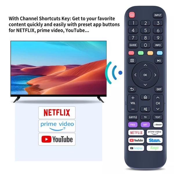 Fjernbetjeningserstatning til EN2AB30H til Hisense Smart Tv