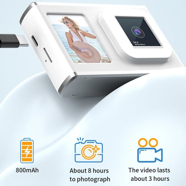 2,4" skjerm med dobbel linse videoopptak CCD digitalkamera med 32 GB kort + leser - rosa