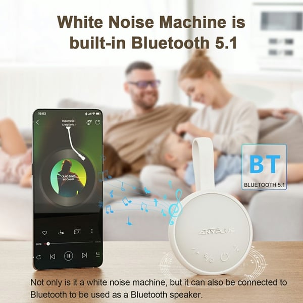 White Noise Machine Bluetooth-høyttaler Baby Barn Voksen Sleep Aid Sound Machine
